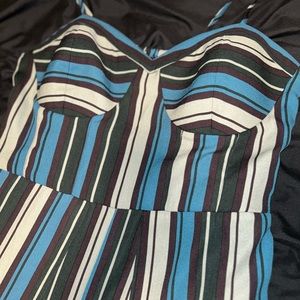 Striped jumpsuit with flowy legs